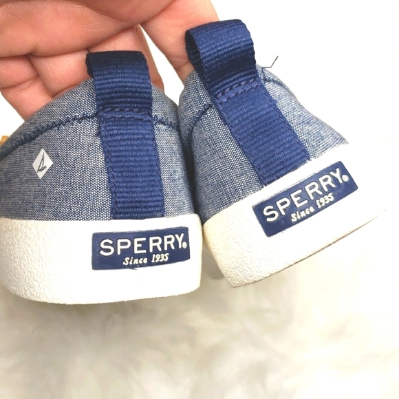 SPERRY Crest Vibe Crepe Chambray Boat Shoes 8M - Picture 10 of 13